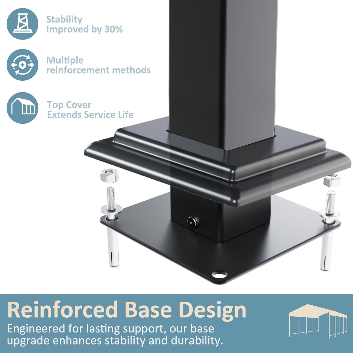 Carport 12x20 FT Metal Carport with Enhanced Base Outdoor Heavy Duty Garage Galvanized Car Shelter for Pickup, Boat, Car and Tractors