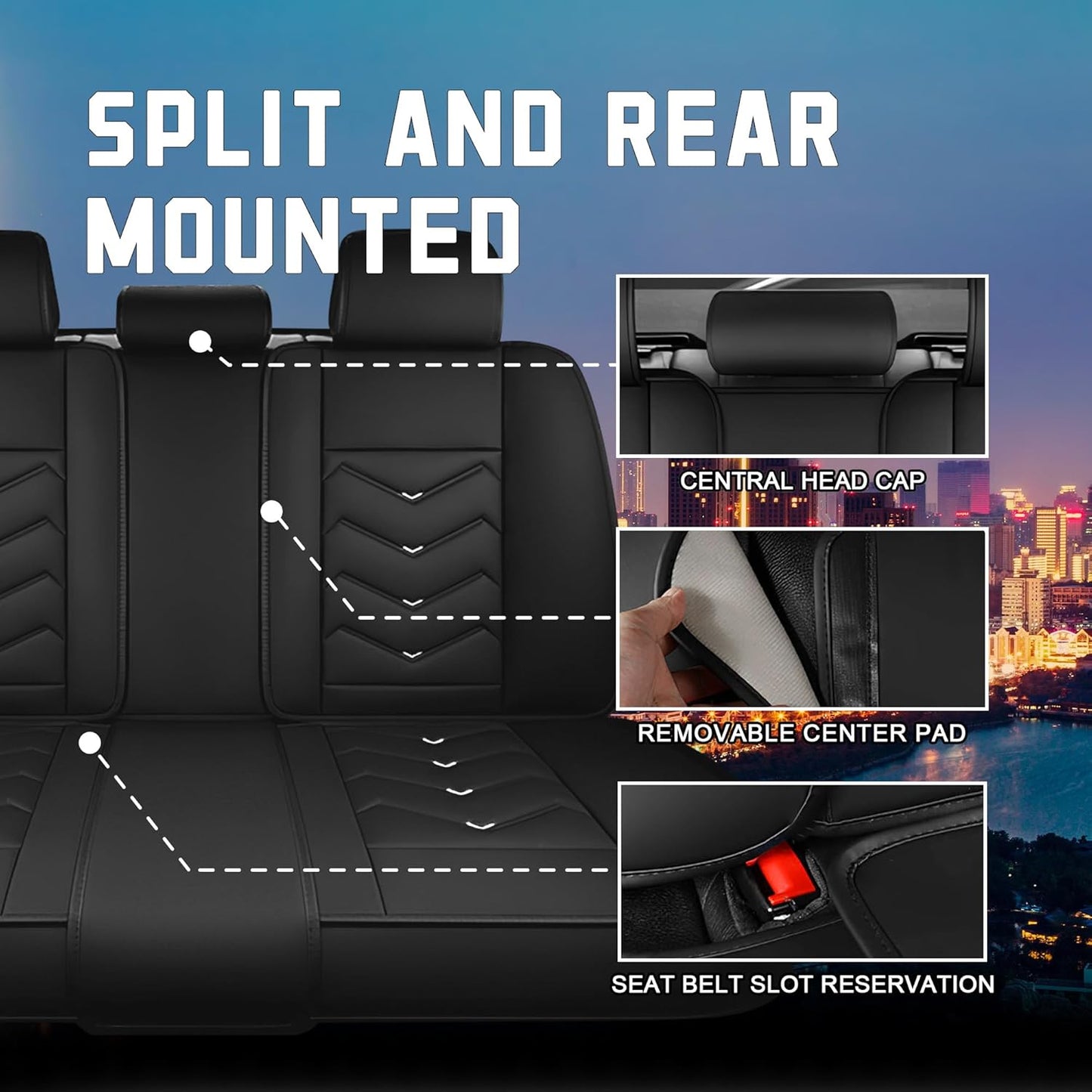 Car Seat Covers for Chrysler Pacifica 2004-2025, Stylish Sport Seat Cover, Premium Nappa Leather Car Seat Cover. Automobile Seat Covers Sets.(Standard 5 Seats/Black White)