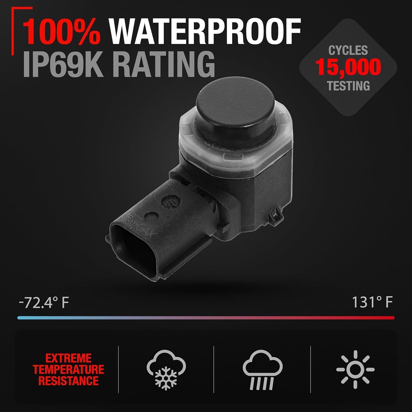 T1A Car Parking Sensors, 4 Pieces - Compatible with 2015-2020 Ford F-150 Super Duty - Front or Rear Bumper Parking Aid Sensor, Backup Reverse Parking Assist Kit - OEM FL3-Z15K859-AAPTM, HC3Z15K859A