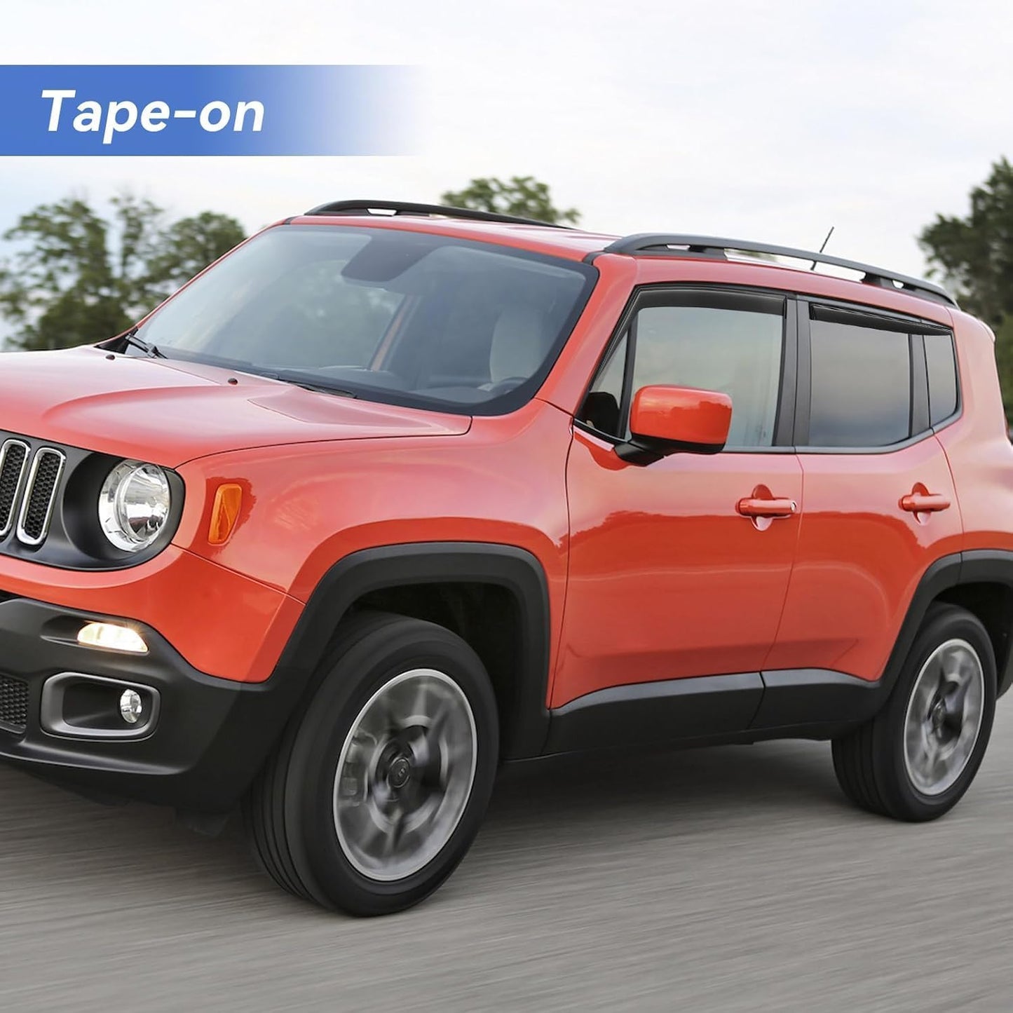 Window Visors Rain Guards Shield for Jeep Renegade 2015-2024, Out-Channel Window Vent Wind Deflectors Visors Shades for 15-24 Renegade
