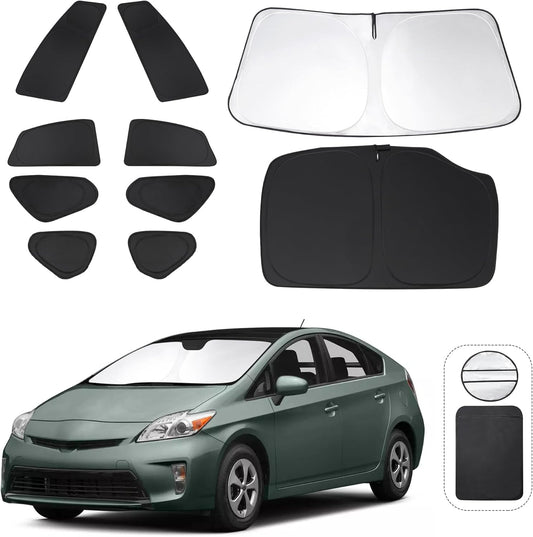 TINGLU Window Shades for Toyota Prius Hatchback 2010-2015 (Not for Prius C or Prius V) Accessories Full Windows Rear Triangular Windshield Sun Shade Sun UV Rays Privacy Protection for Camping 10PCS