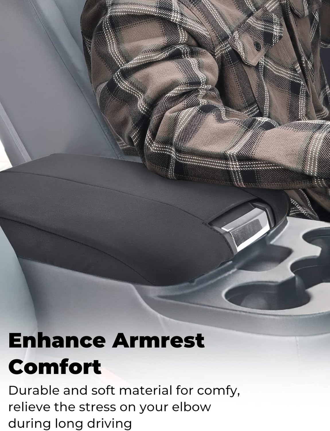 ISSYAUTO Center Console Cover Compatible with 2013-2018 Ram 1500 & 2013-2024 Ram 2500/3500/1500 Classic Model, Only for Jump Seat Console, Customized Armrest Cover Cozy Neoprene Console Cover