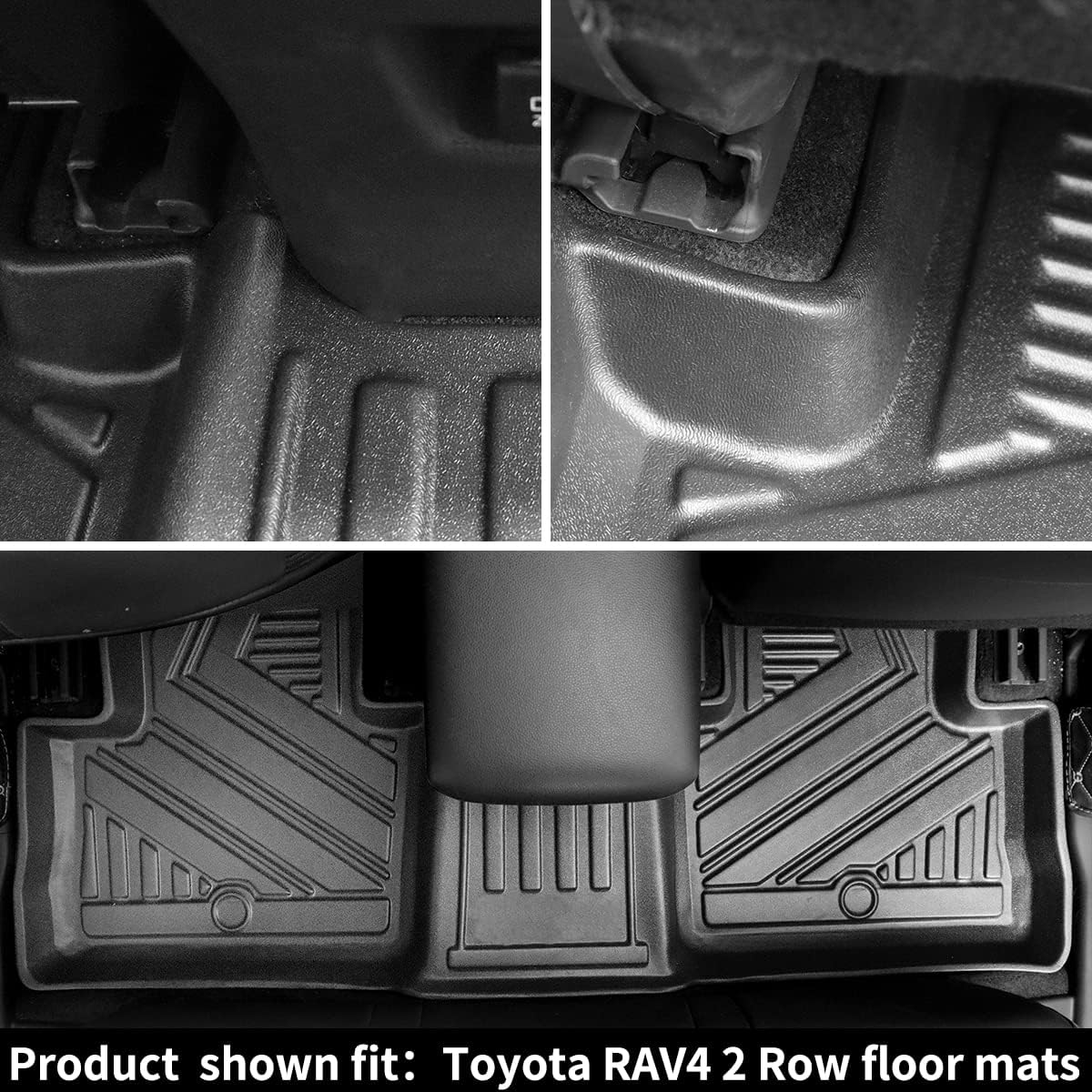 Vanseno Floor Mat & Cargo Liner & Backrest Mat Compatible for 2019 2021 2022 2023 2024 2025 Toyota Rav4 Floor Mats Trunk Liners Back Seat Cover Mat All-Weather Full Set Protector