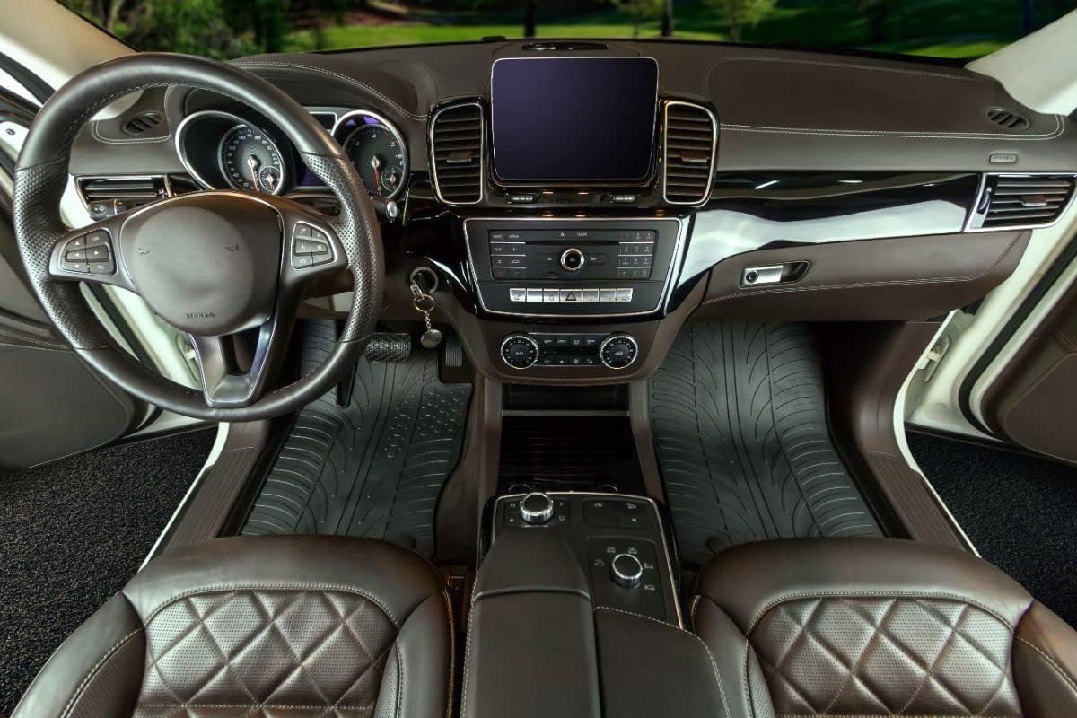 Gledring USA Custom Fit All-Weather Rubber Floor Mats Intended for Mercedes Benz ML Class/ML-63 AMG (W166) 2012-2015, No Trimming Required, Tailored Custom Fit, Protects from Rain, Mud, & Snow