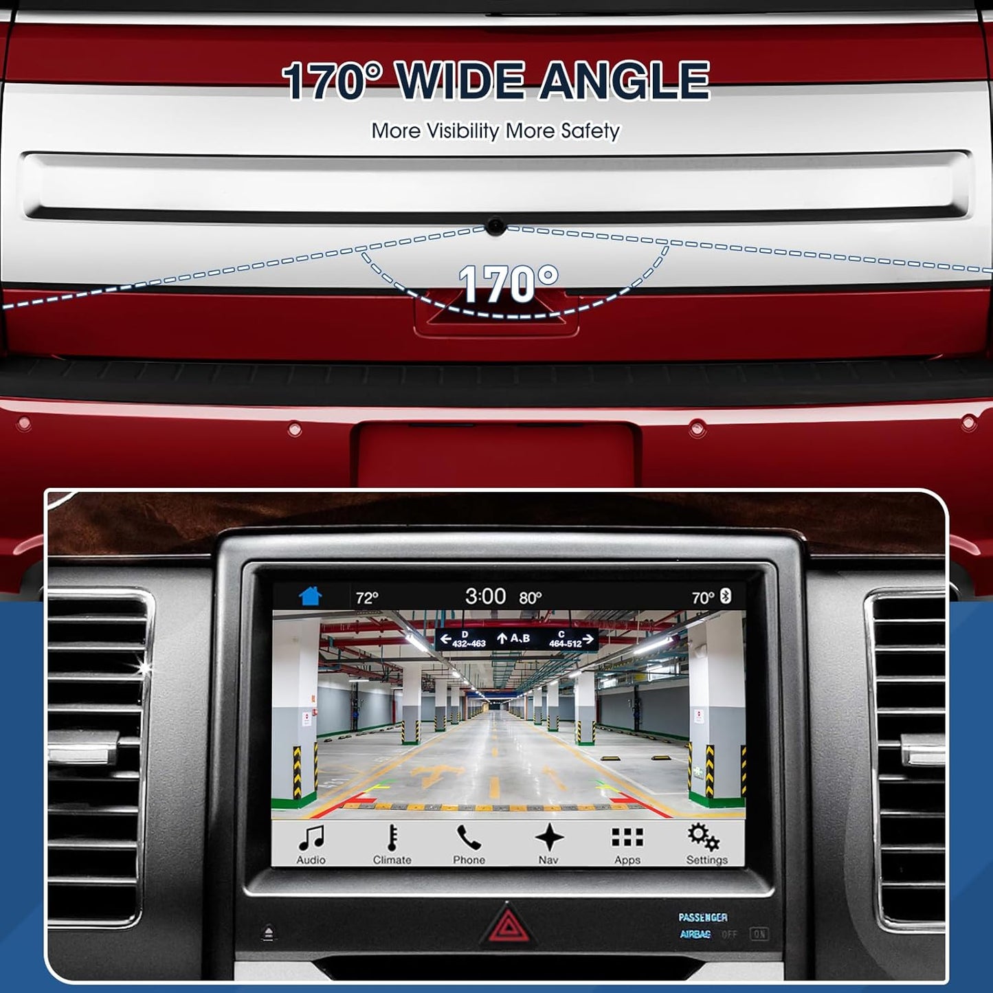 Rear View Backup Reverse Camera Fit for Ford Flex 2013-2019,Safety Parking Back Up Assist Camera OE Number GA8Z-19G490-A EA8Z-19G490-A DA8Z-19G490-A DA8Z-19G490-C