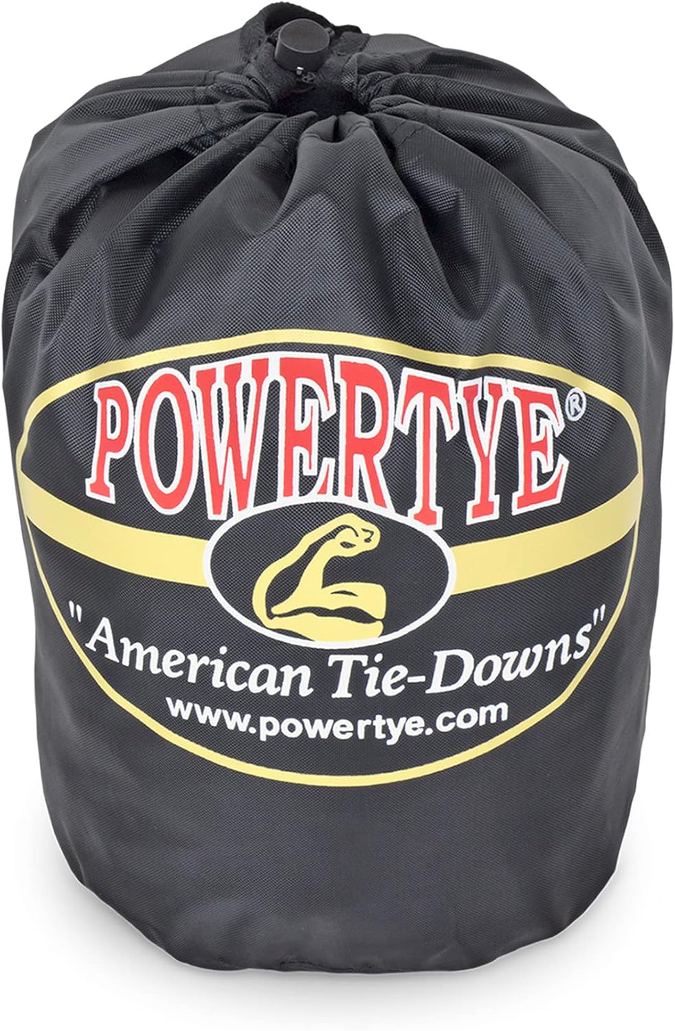 PowerTye - Made in USA - Heavy Duty Ratchet Tie Down Straps with Carabiner Hooks, Soft-Tye & Storage Bag, for Motorcycle, ATV, Trailer & Cargo, 1,000 lb WLL, 1.5 inch x 6.5ft Long, Green/Black (Pair)