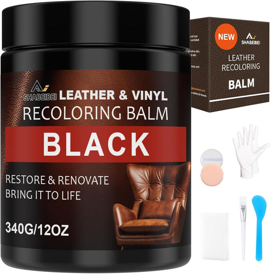 Leather Scratch Repair Balm-Leather Color Restorer for Couches Leather Scratch Remover for Carseat Boots Leather Couch Scratch Repair Couches (Black)