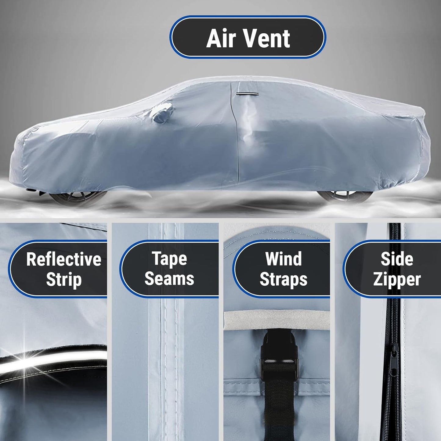 iCarCover Custom Car Cover for 1979-2004 Ford Mustang LX, GT Waterproof All Weather Rain Snow UV Sun Protector Full Exterior Indoor Outdoor Car Cover