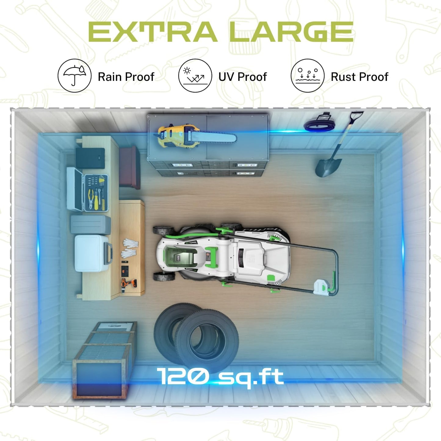 12x10 Ft Storage Shed Outdoor, XL Permanent Steel Building with Window, Sliding Doors and 4 Air Vents for Backyard Garden Patio Lawn - Grey