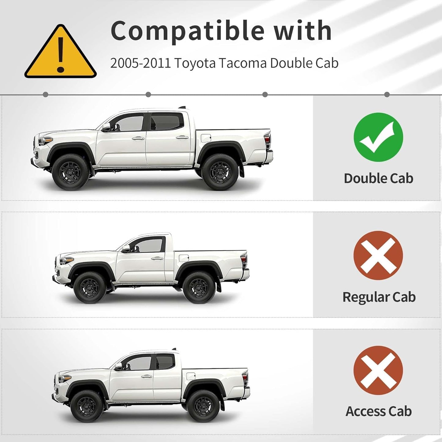 OEDRO Floor Mats Fit for Toyota Tacoma Double Cab 2005-2011, TPE All Weather Custom Fit Tacoma Car Mats, Front & 2nd Seat 2 Row Floor Liner Set, Black