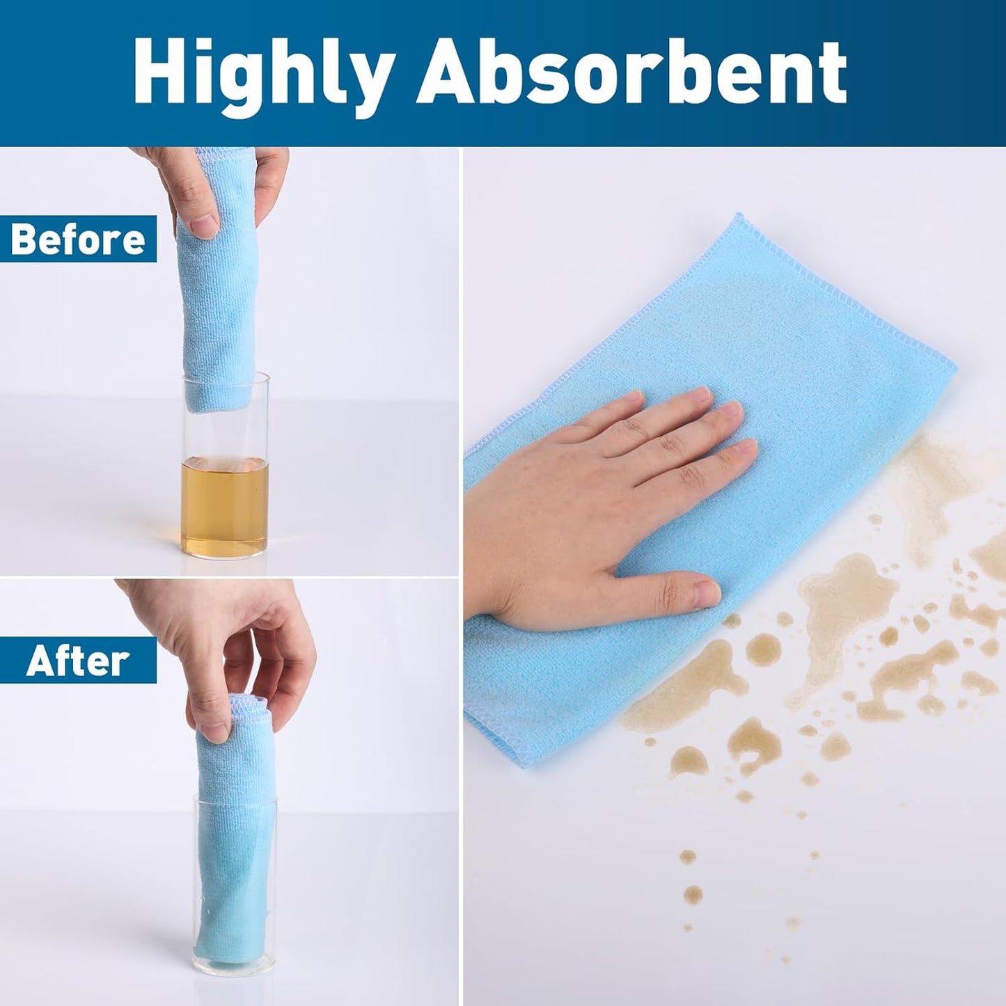 Microfiber Towels Bulk-300 Pack, Cleaning Cloths, Microfiber Towels for Cars, Cleaning Rags 5 Colors Assorted (12x12 inches)