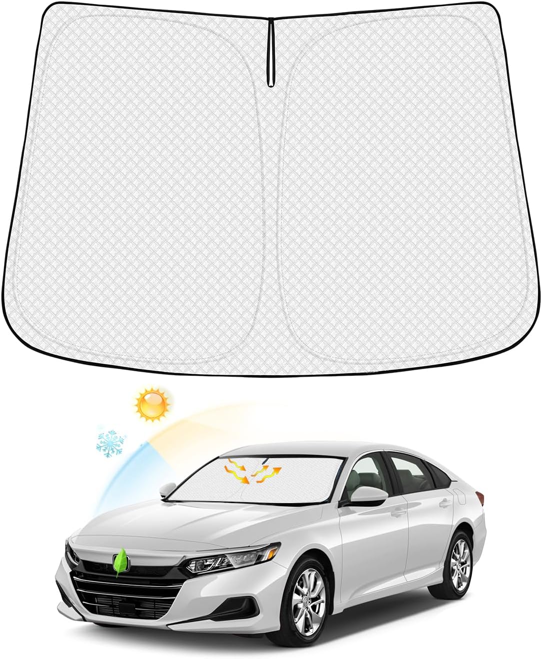 Windshield Sun Shade for 2018-2025 2026 Honda Accord Accessories Thicken 6-Layer Foldable Front Window Sunshade Cover Sun Visor Protector Block UV Rays Keep Vehicle Cool