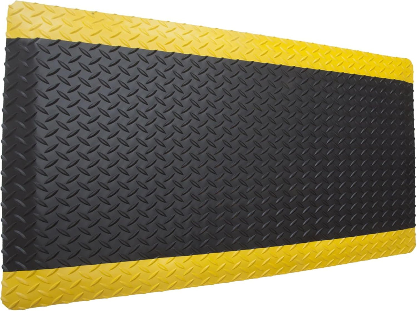 Rhino Mats, American Classic Diamond Anti-Fatigue Mats, Industrial Ergonomic Comfort Standing Mat for Work, Home, Garage, Office, Kitchen or Anywhere (Black/Yellow 1" Thick, 3 FT. x 9 FT.)