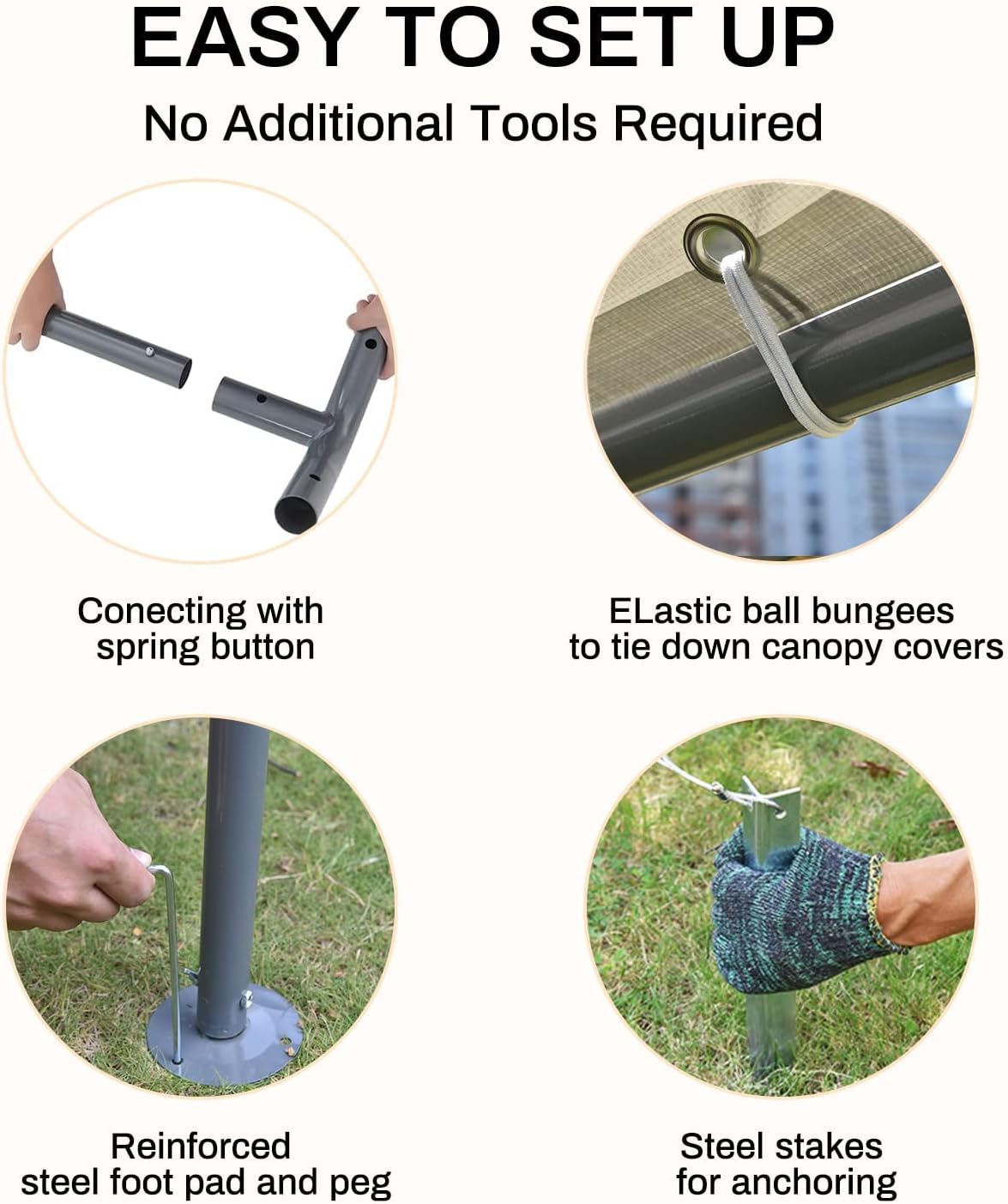 Carport 10x20ft Heavy Duty Car Tent, Portable Garage, Car Shelter, All-Season Tarp Tent for Car, Party，Grey