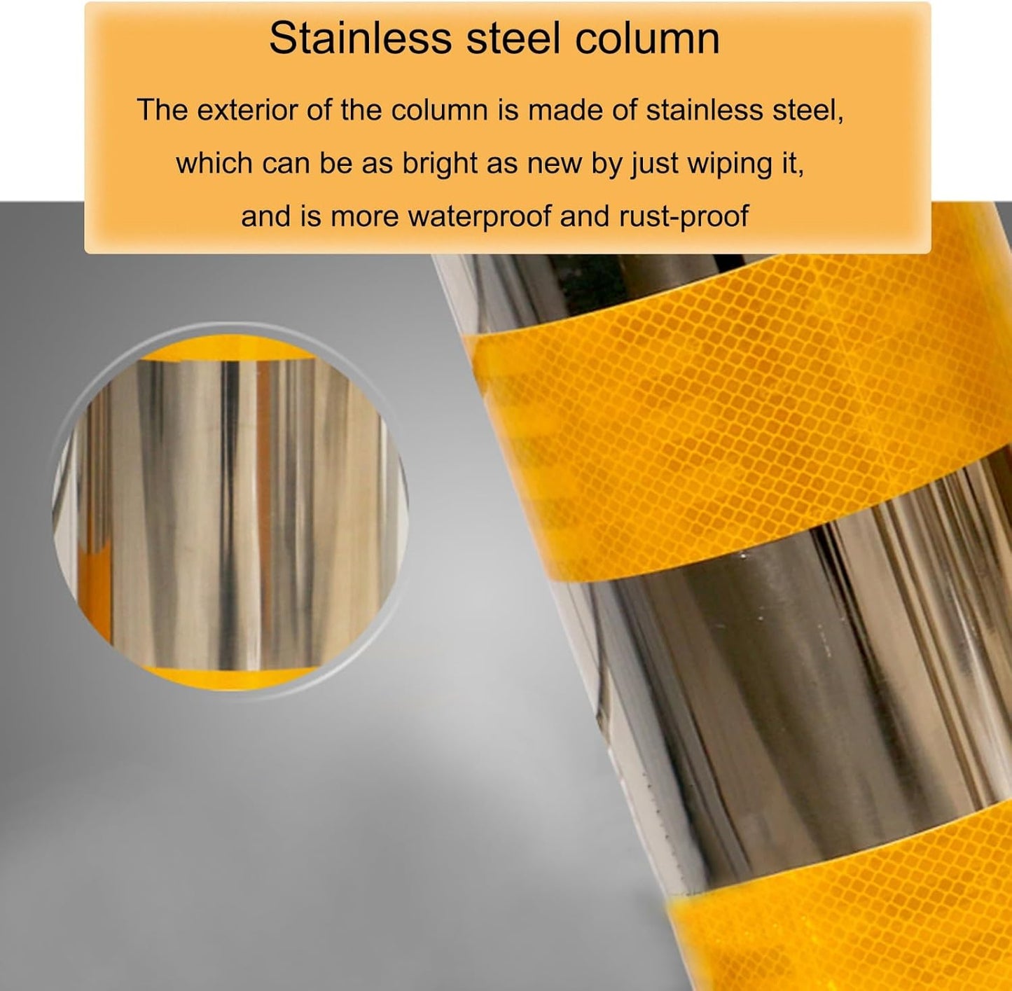 Safety Barrier Bollard, Steel Car Parking Protection Posts, Caution Cones, Driveway Barrier, Parking Stopper for Garage, Perfect for Traffic-Sensitive Area(Yellow (3PCS))