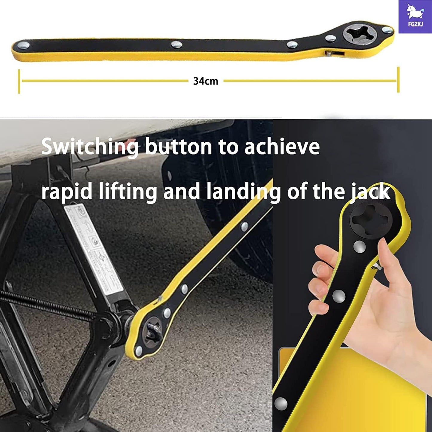 Scissor Jack for Car,Car Jack Kit - Tire Jack with Energy-Saving Ratchet Handle,Can Support a Maximum Weight of 1.5T (3307lb),Portable, Suitable for Small Cars and SUV (Saving Handle-1.5 tons)