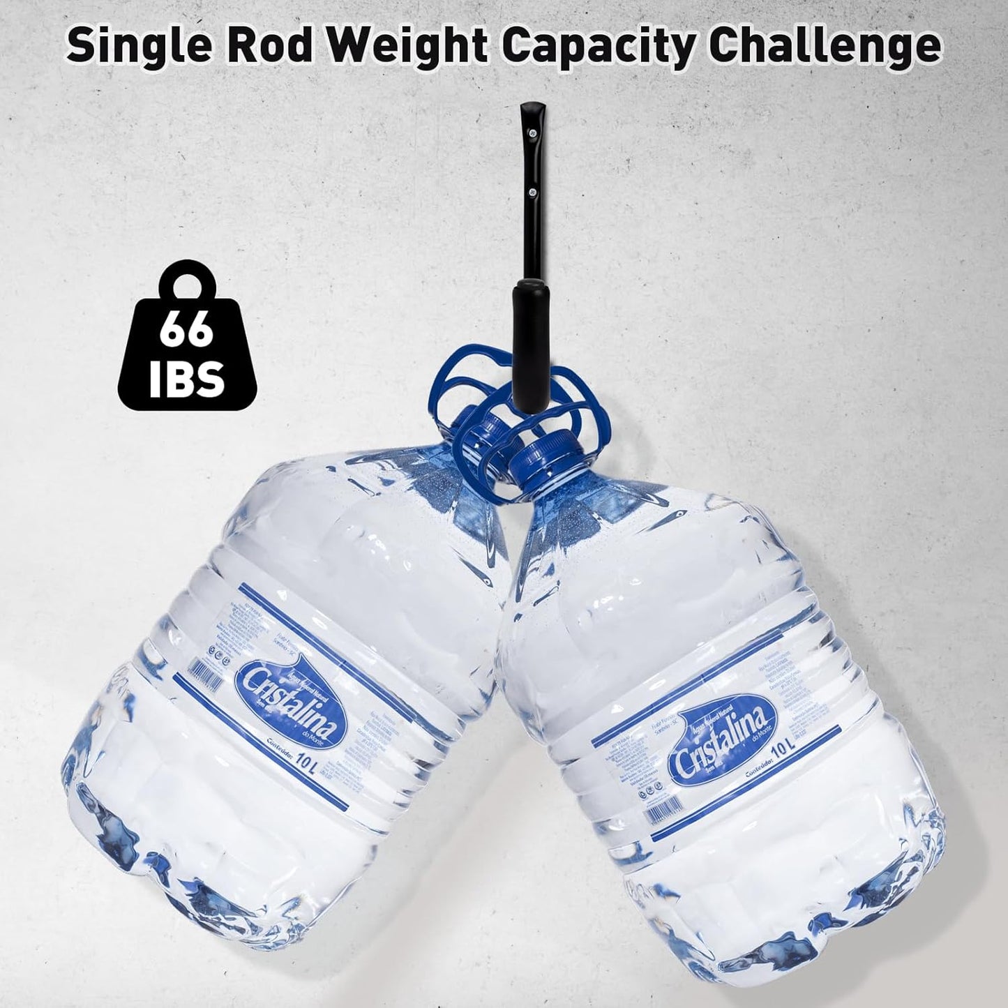 KURUI 10" Garage Organization Wall Hooks, 66 LB Heavy Duty Water Hose Holder for Hanging Ladder Extension Cord Garden Tool Cable, 4 Pcs, Black