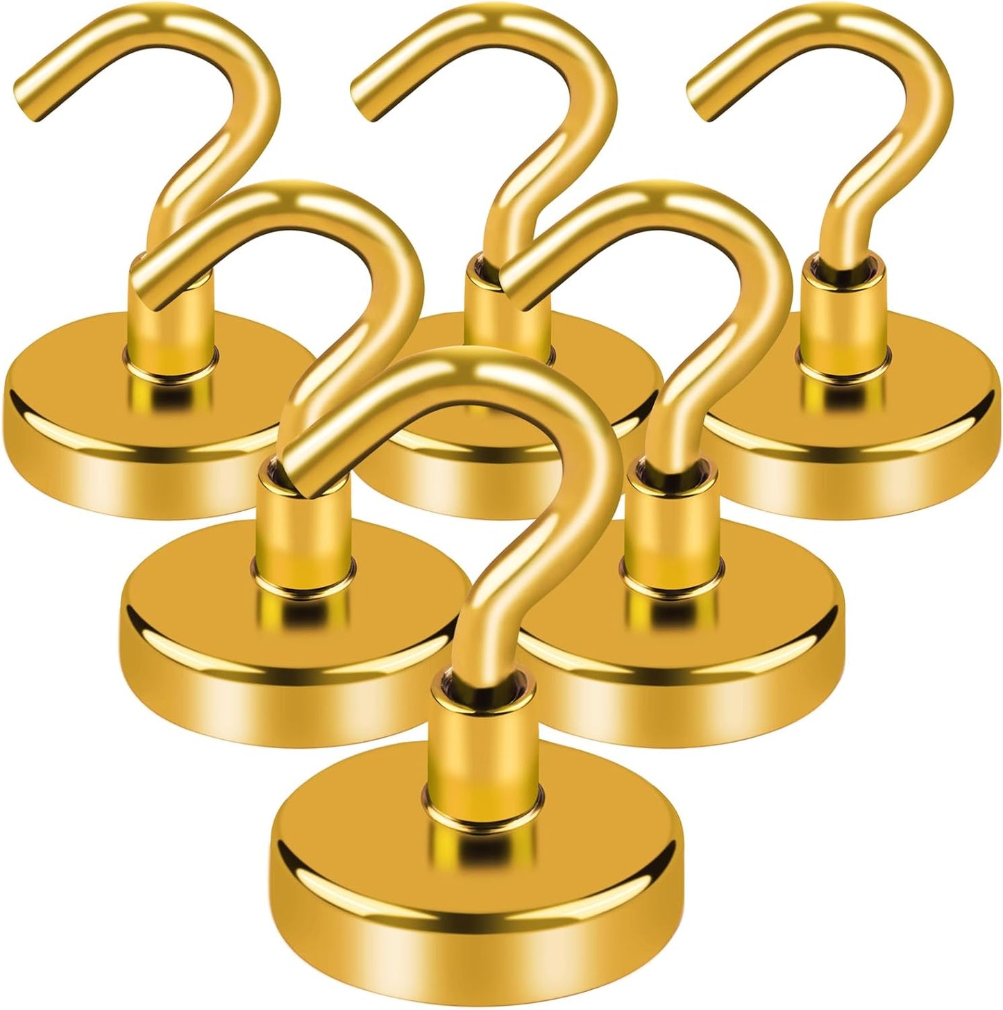 LOVIMAG Cruise Must Haves, 80Lb Magnet Hooks, Cruise Magnets for Door, Yellow Cruise Door Magnets, Magnetic Hooks for Hanging-6Pack