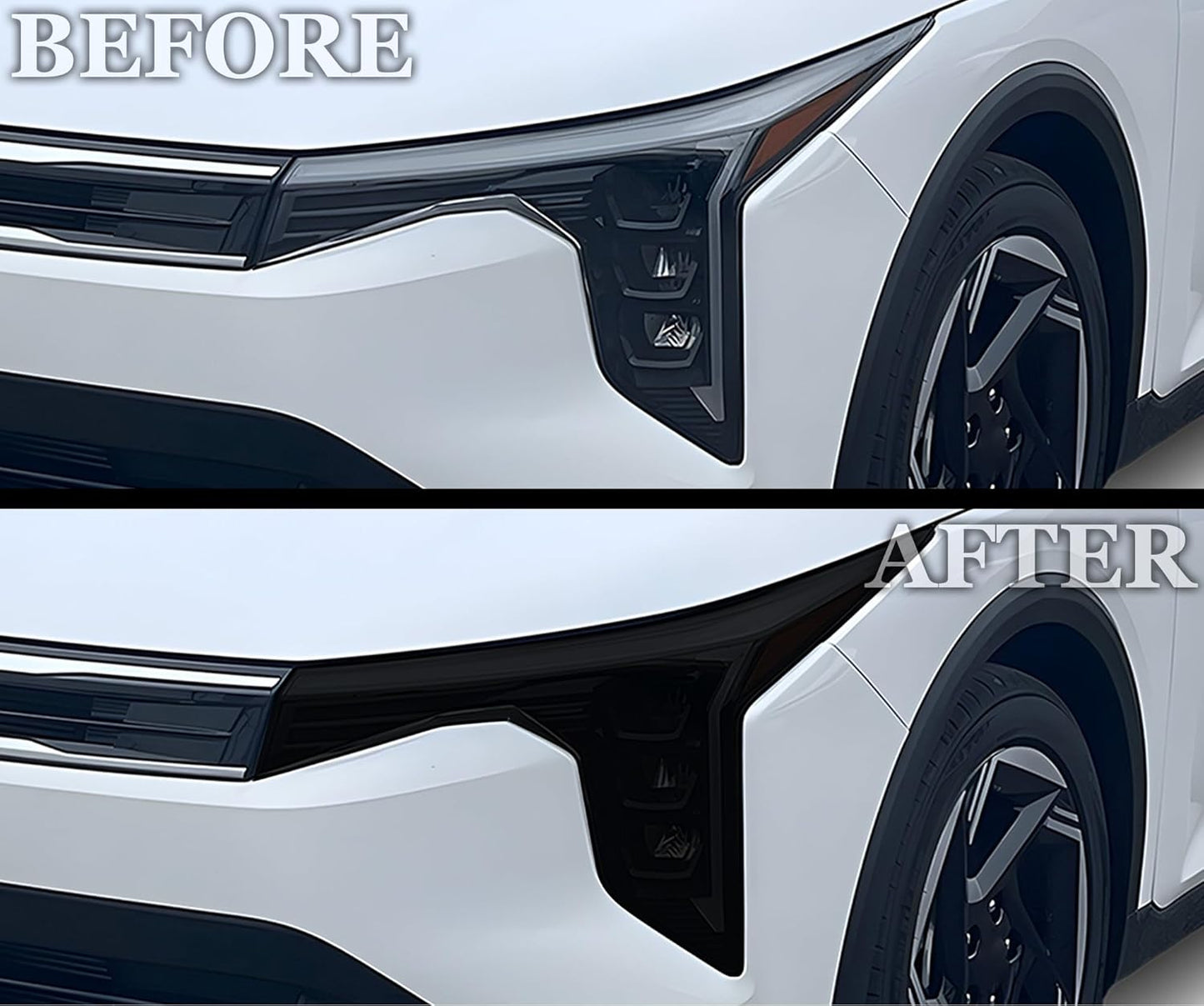 BOGAR TECH DESIGNS Precut for KIA K4 2025-2026 Full Headlight Taillight Head Tail Light Tint Kit, Dark Smoke