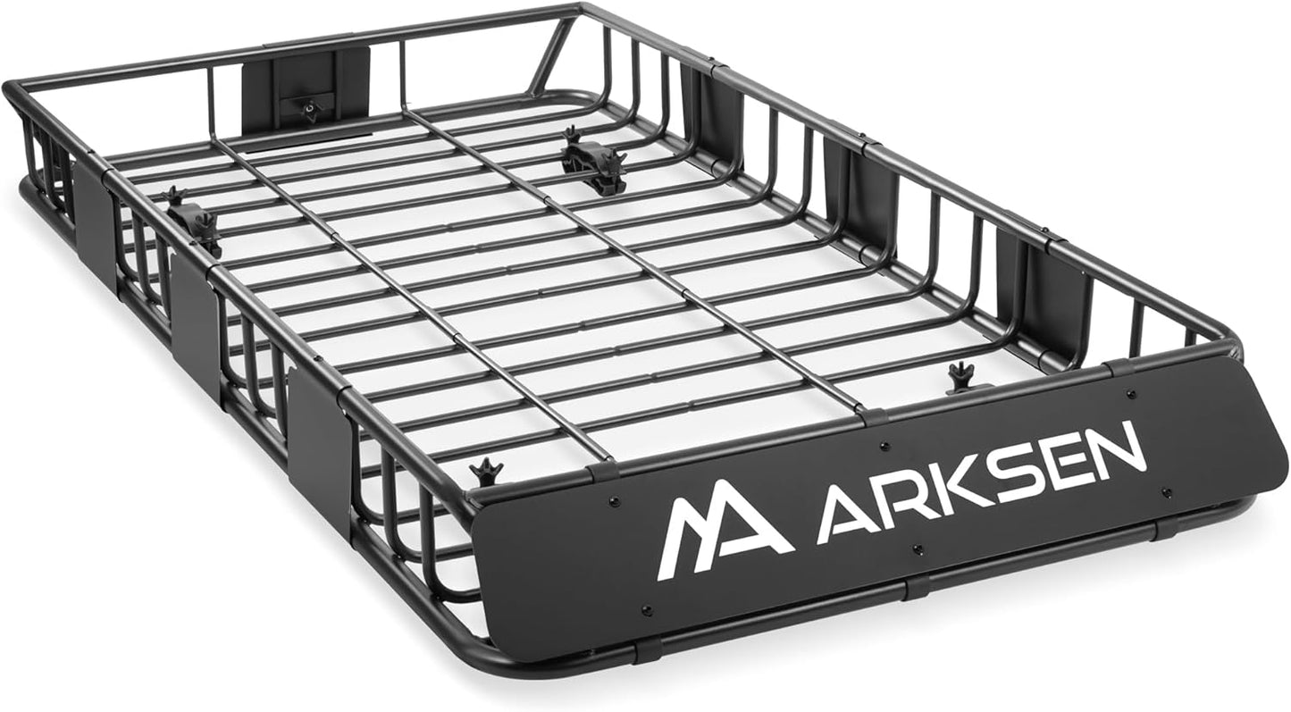 ARKSEN 64 x 34 x 6 Inch Universal Roof Rack with Extension, 150 LBS Heavy Duty Capacity Rooftop Cargo Basket for SUV, Truck, RV, Pickup
