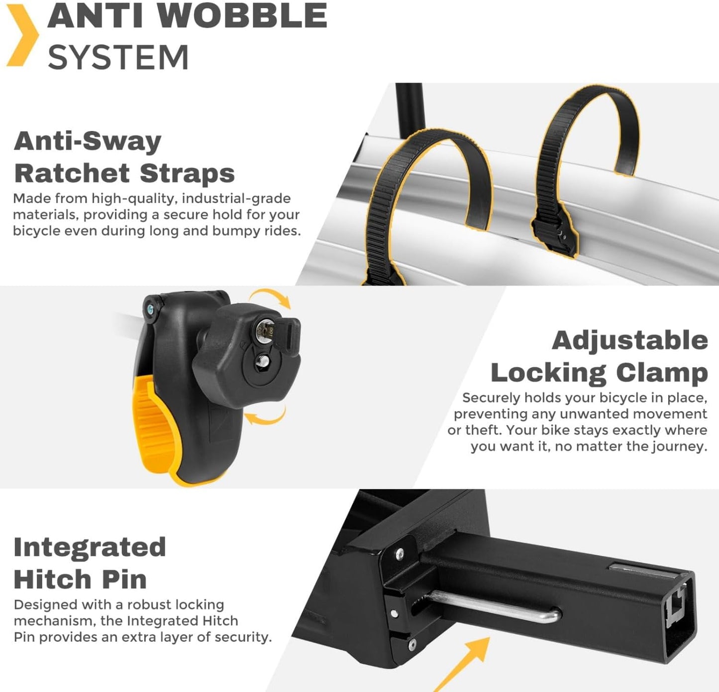 2 Bike Rack Hitch Mount, 200 lbs Electric Bicycle Carrier Rack Platform Style for Cars Trucks SUVs Minivans, fits MTB Gravel Road Bike with Up to 5-inch Fat Tire Carrier Rack - 2" Hitch Receiver