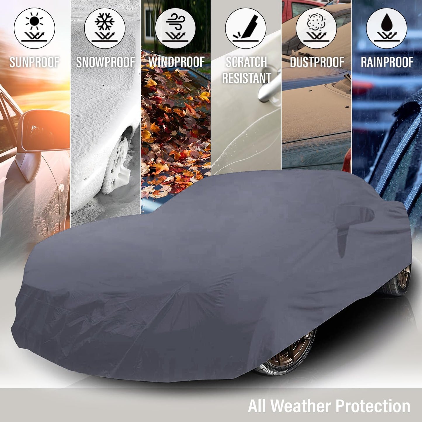 Supreme Full Car Cover – for Pontiac Chieftain 1956 1957 Station Wagon 4-Door Semi Custom Fit Waterproof Full Coverage All Weather Windproof Dust Proof Indoor Outdoor Automobile