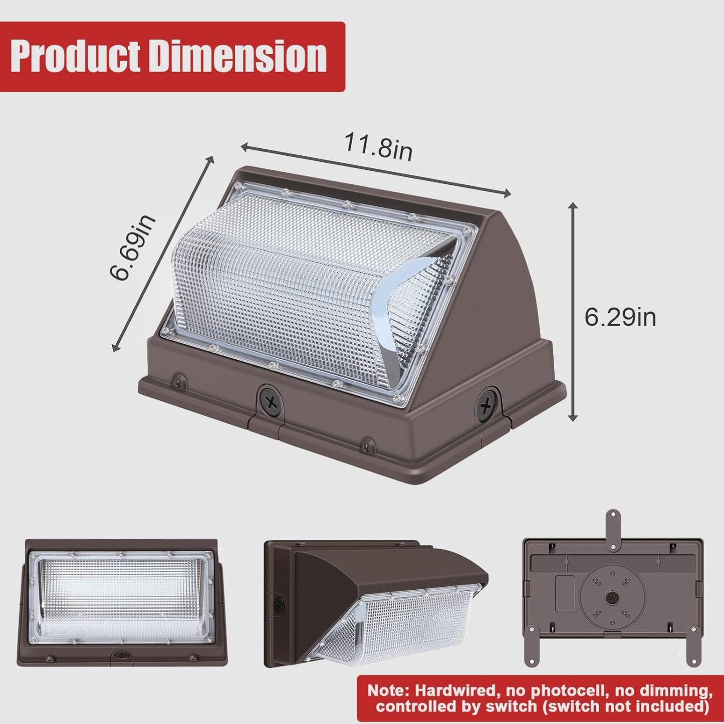 120W LED Wall Pack Outdoor, Super Bright Wallpack Lights, 5000K IP65 Waterproof Exterior Security Commercial Wall Mount Flood Lighting for House Building Shop 8Pack