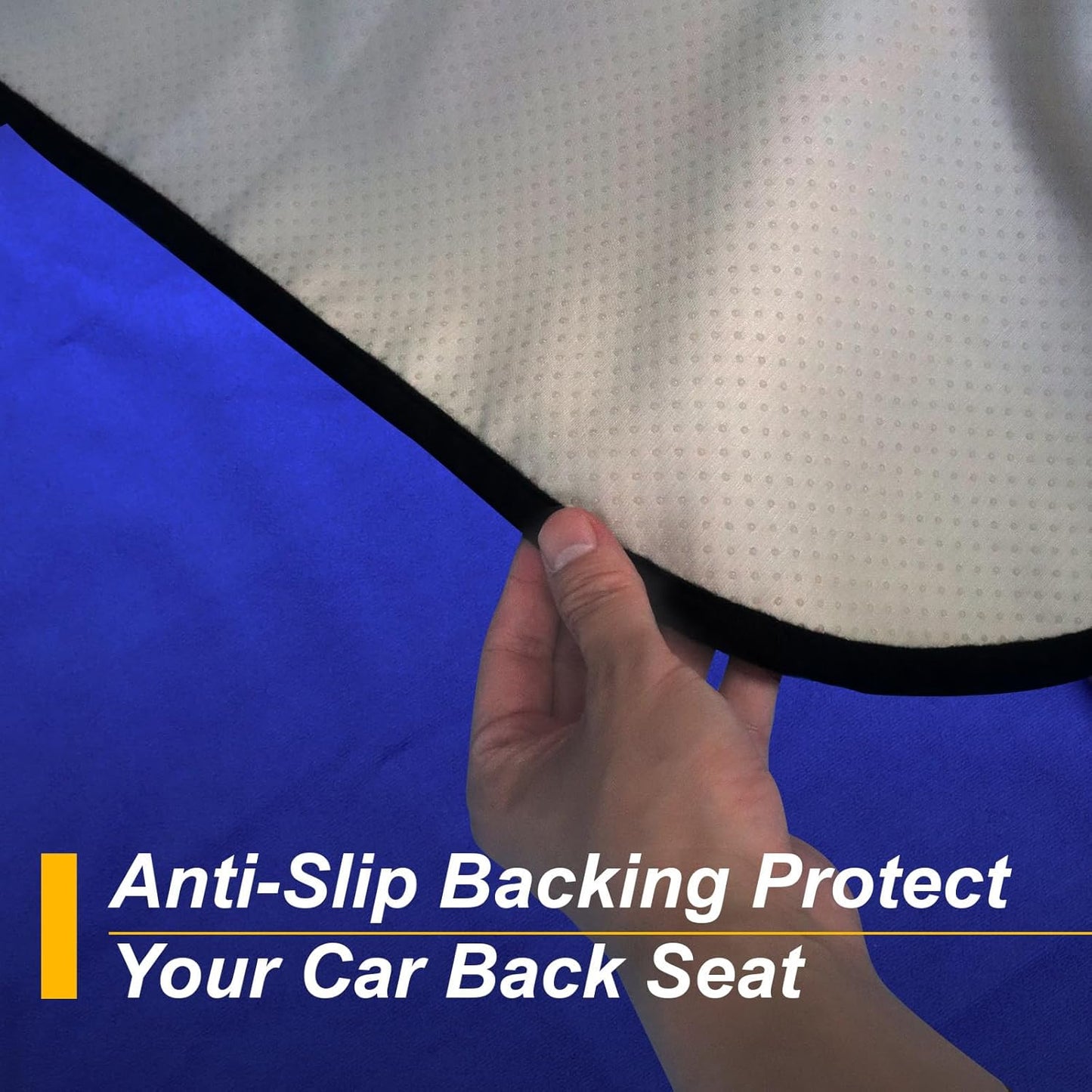 Back Seat Cover for Car Trucks Van SUV,Waterproof Rear Bench Towel Seat Covers for Dogs and Kids,Automotive Backseat Protector (Blue)