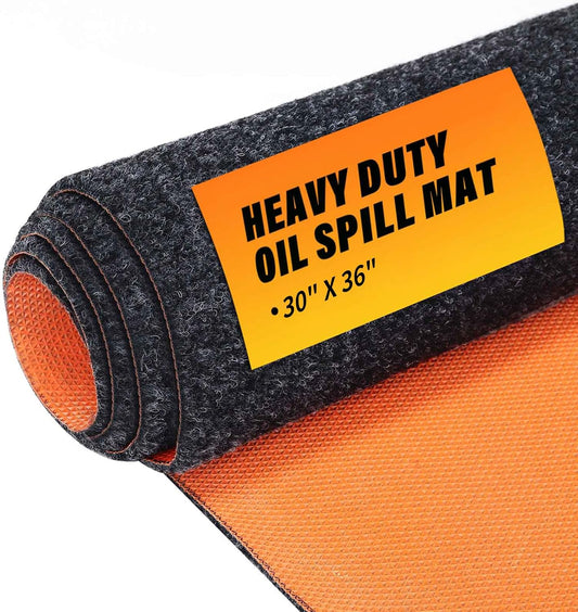 30" x 36" Heavy Duty Oil Spill Mat, Garage Floor Mat for Under Car, 1/4 Inch Thicked Waterproof Rubber Backing Mat Protect Floor, Reusable Oil Drip Leak Absorbent Pads
