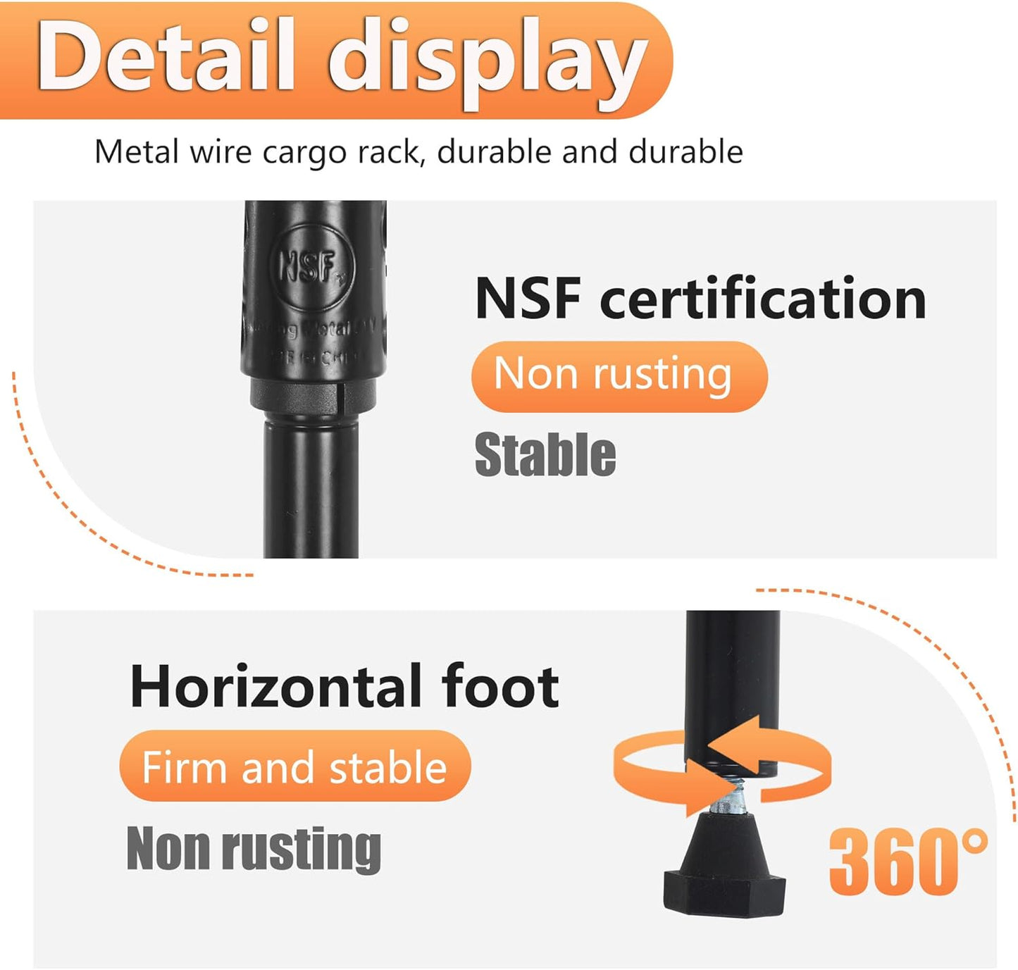 BestOffice 5 Tier Garage Shelving Heavy Duty Metal Shelves 17”D x 12”W x 48”H Easy Assemble Storage Shelves NSF Certified Wire Shelving with Leveling Feet for Garage Home Office, Black