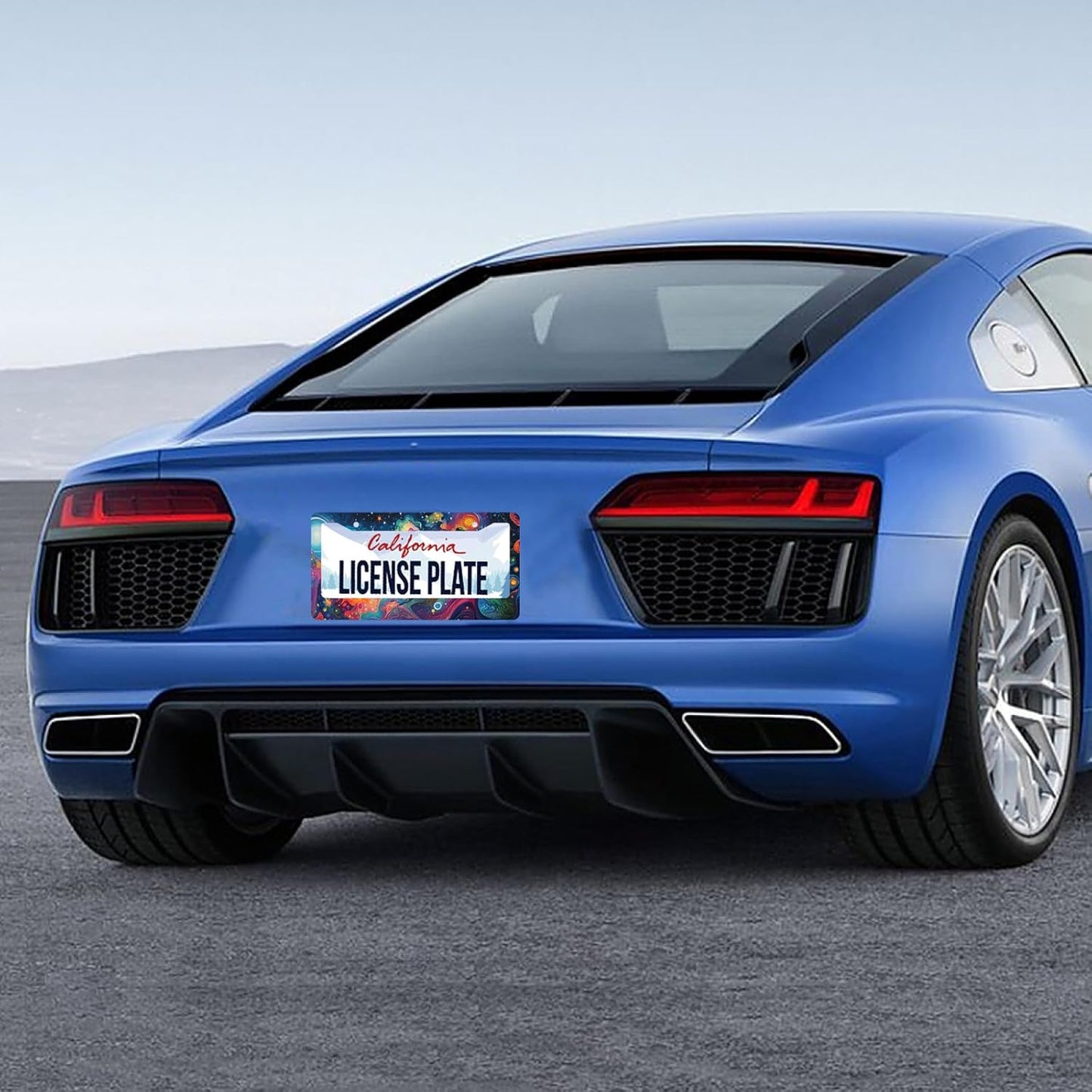 Abstract Galaxy License Plate Frame Starry Sky License Plate Stainless Steel Funny License Plate Holder for Men Women Colorful Car Accessories Decoration 12.3" x 6.3"