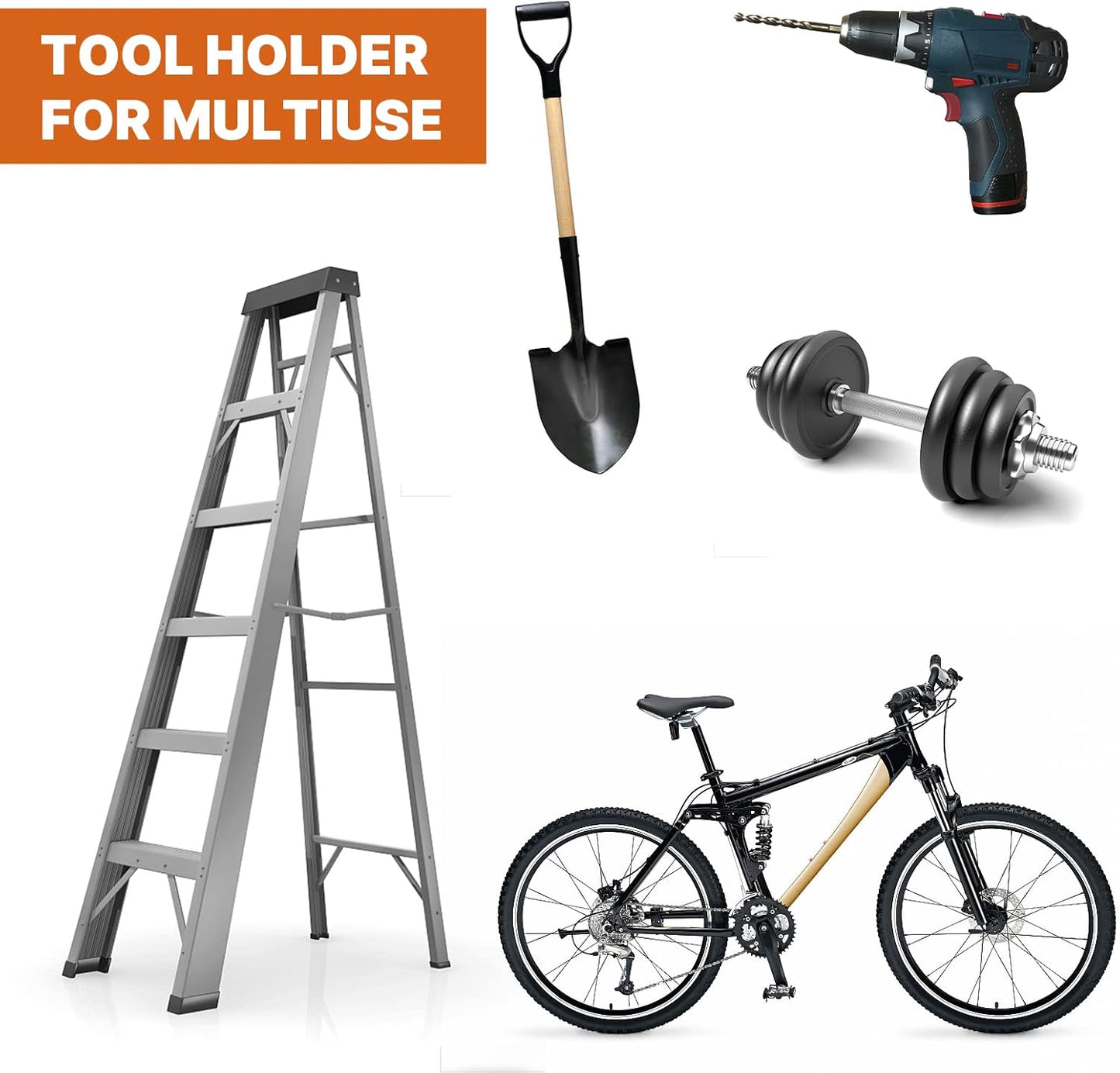 Garage Organizer - Power Tool Hanger for Grass Trimmer, Hedge Trimmer, Garden Tools, 2 Pack