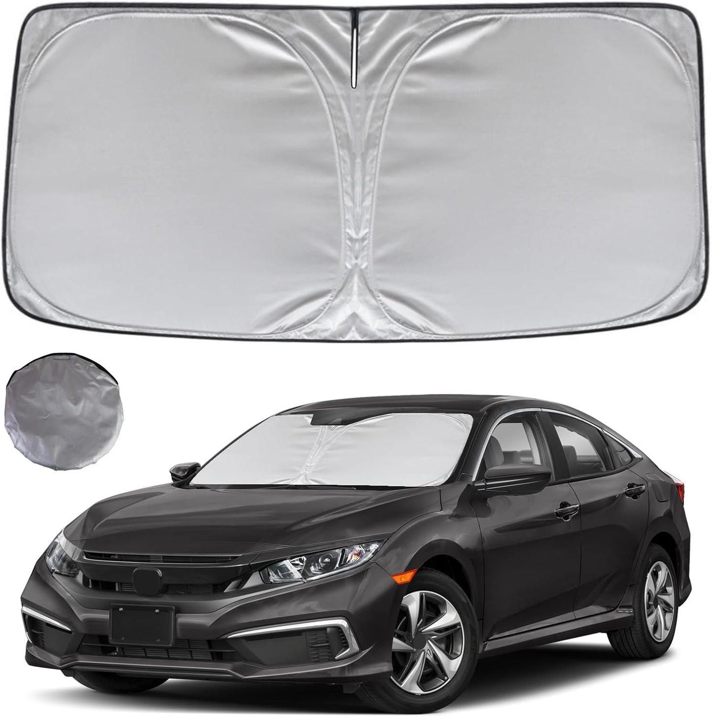 KAYZT Windshield Sun Shade for 2016-2021 Honda Civic Foldable Sunshade Front Window Custom Fit Car Accessories