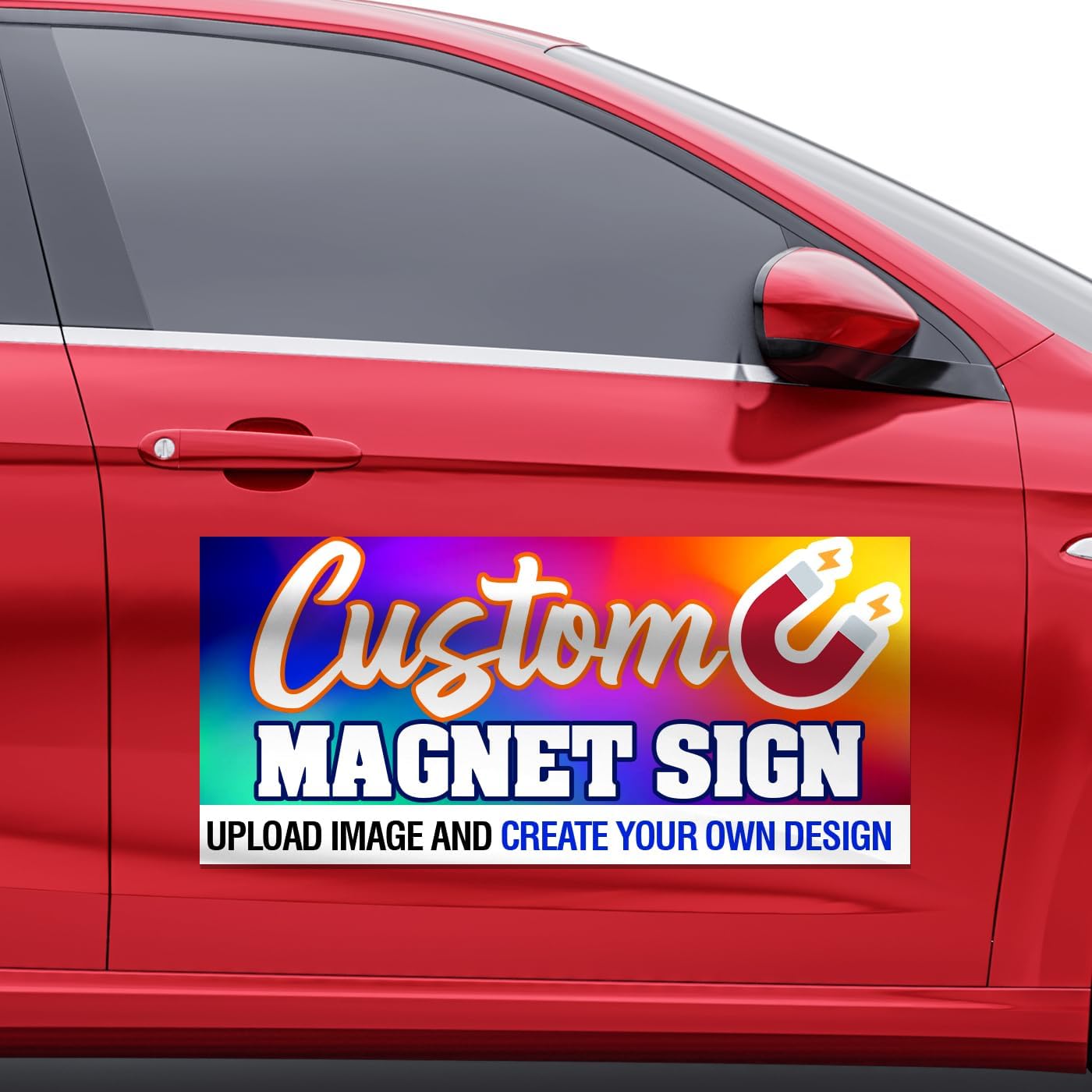 2pc 9x12 Custom Full Color Magnetic Car Signs, Ready in One Day for Business Advertising and Vehicle Promotion, Logo for Your Car Van Truck