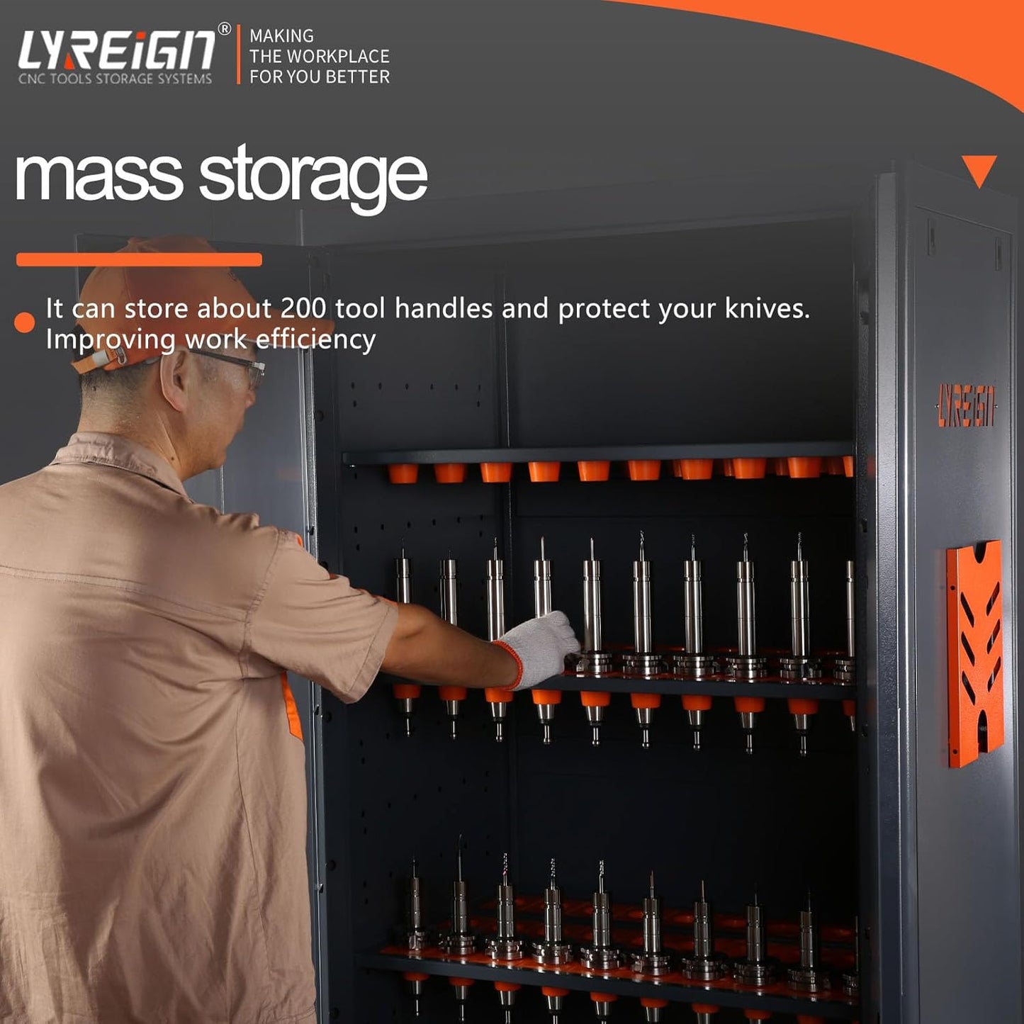 Large Capacity Tool Storage Cabinet, CNC Tool Holder Station Rack With Lock, Multi-Purpose Suitable for Machinists and Workers