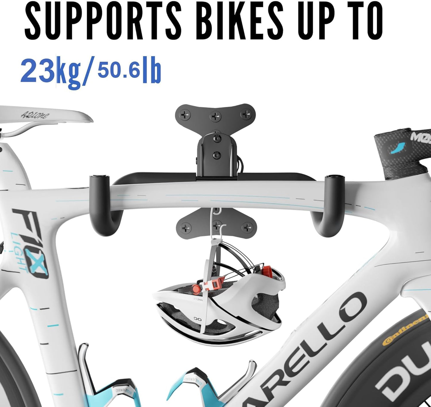 Bike Wall Mount Hanger - Adjustable Horizontal Bicycle Storage Rack for Garage and Home - Metal Hook Holder for Road, Mountain, and Hybrid Bikes（2 Pack）