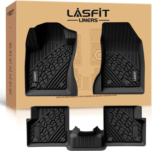 LASFIT Floor Mats for Jeep Renegade 2015-2023 All Weather TPE Custom Fit Car Mats Floor Liners 1st & 2nd Row, Black
