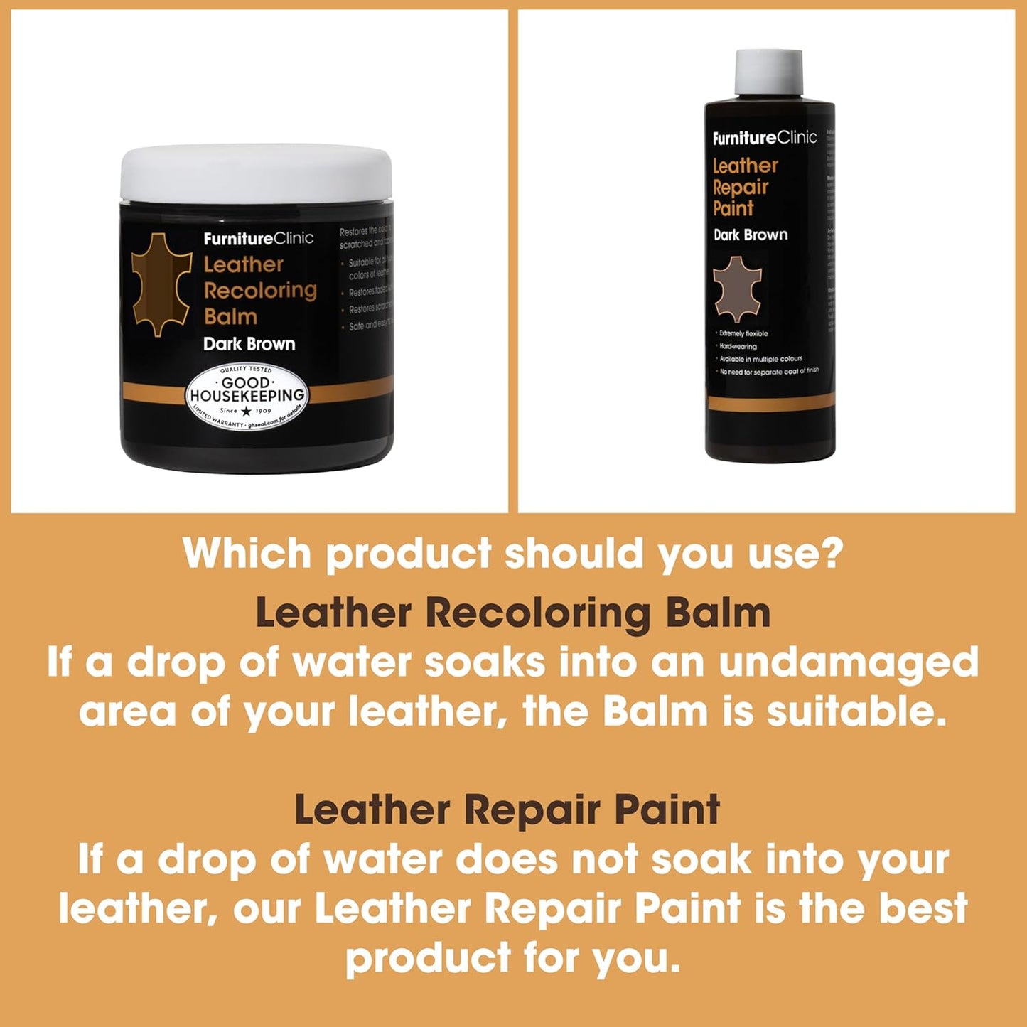 The Original Leather Recoloring Balm by Furniture Clinic - Red Leather Dye for Furniture, Couches & Car Seats - Restore Scratched, Faded, & Damaged Surfaces