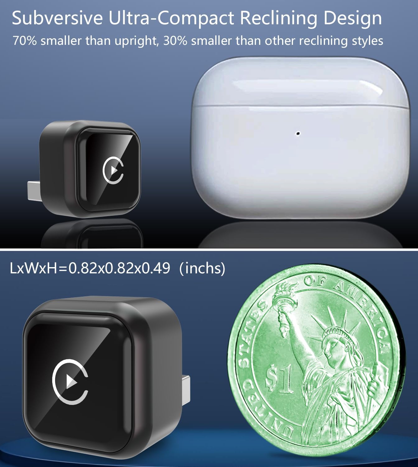 Wireless Carplay Adapter for Apple iPhone & Android Auto Wireless Adapter 2 in 1,2025's Newly Upgraded,Subversive Ultra-Compact Design,Faster and More Stable Connection,for iOS 10+ & Android 11+