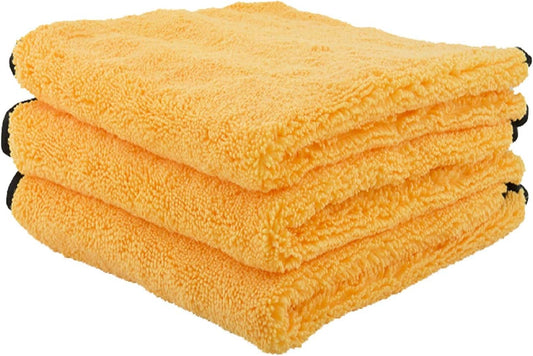 Chemical Guys MIC 506 03 Professional Grade Premium Microfiber Towels, Gold (16 Inch x 16 Inch) (Pack of 3) - Safe for Car Wash, Home Cleaning & Pet Drying Cloths