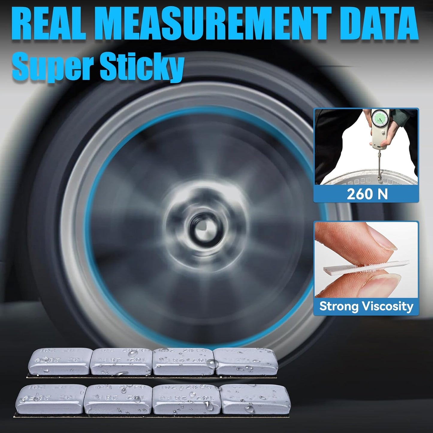 1OZ Adhesive Wheel Weights, Grey 1 oz Stick on Wheel Weights,A Box of 18 Strips, 4 Segments/Strip (72 oz Pack)