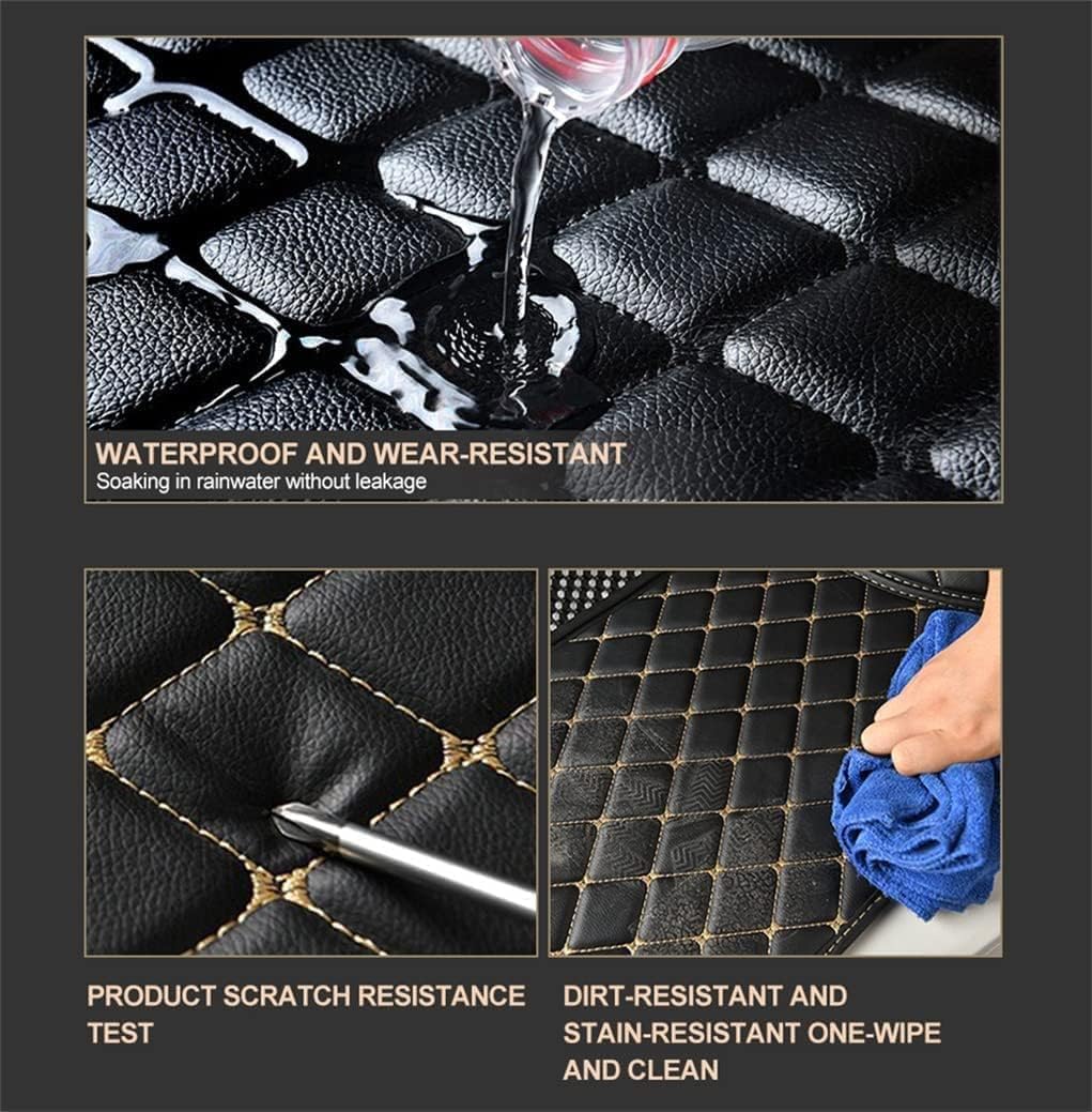 Customized Personalized Car Mats - All Weather Men's and Women's Floor mats Suitable for 99% of vehiclesPads Protection Non-Slip Leather Floor Liners (Red and Black Stripes)