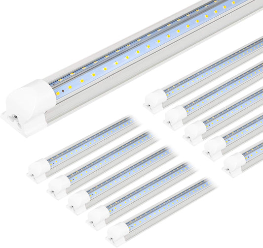 hykolity 4FT LED Shop Light, V Shape Integrated T8 LED Tube Light, 5200LM, 40W, 6500K Super Bright White,high Output Linkable Shop Lights W/Built-in ON/Off Switch for Warehouse, ETL, 10 Pack