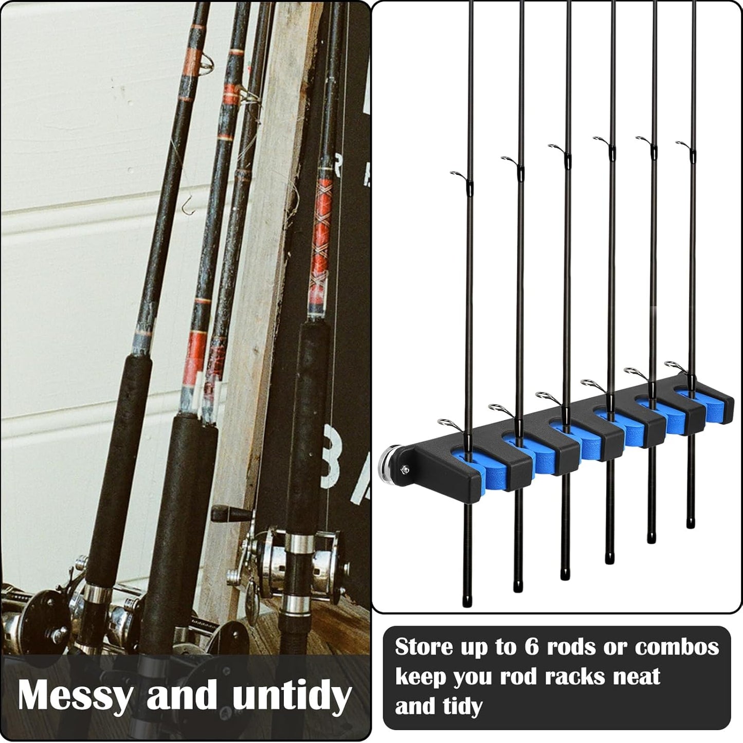 2 Pcs Magnetic Fishing Rod Holder for Car Fishing Pole Rack Vertical Rod Storage Holders for Truck Bed Boat Wall Garage Door