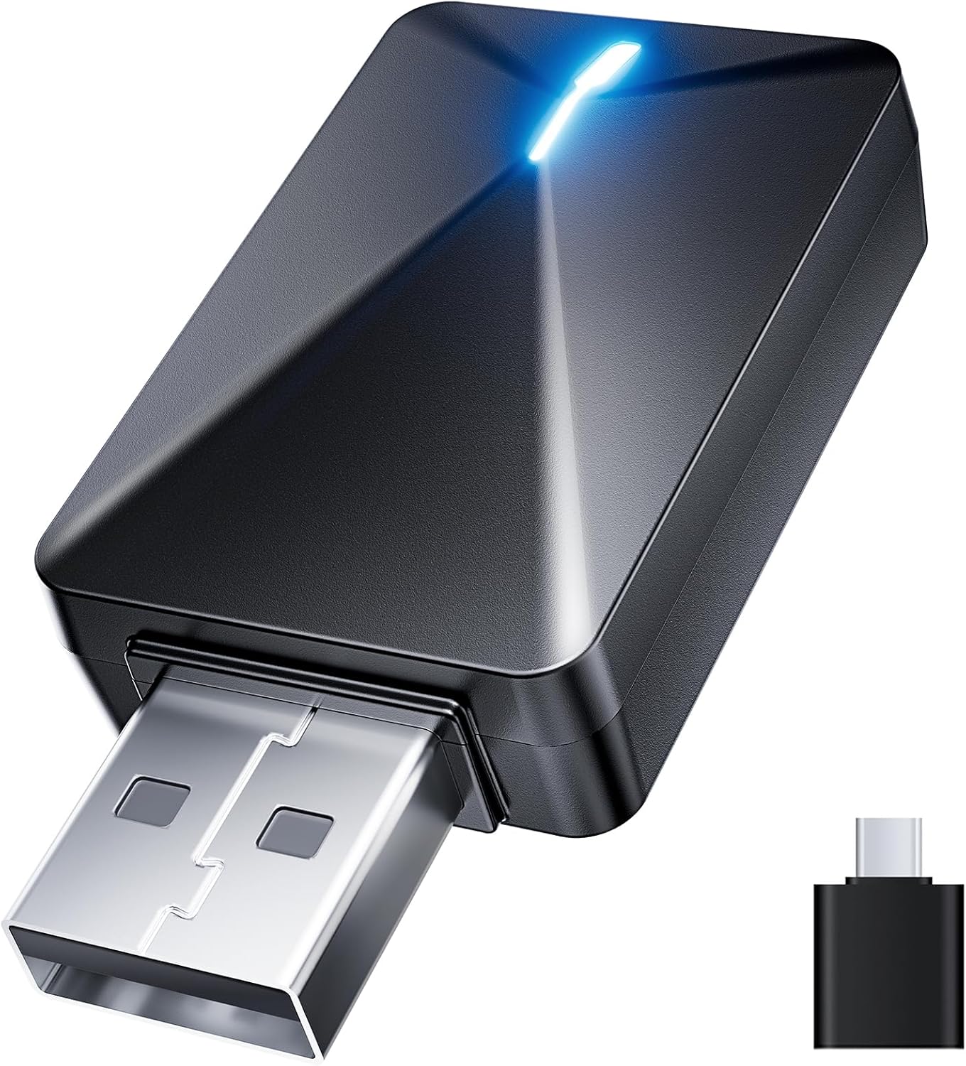 Pop'sDone Wireless CarPlay Adapter, Convert Wired to Wireless CarPlay 0 Delay, Plug & Play, WiFi 6 & Bluetooth 5.0, Compatible with iPhone/iOS 10+ & Android 11+, Supports OTA Updates