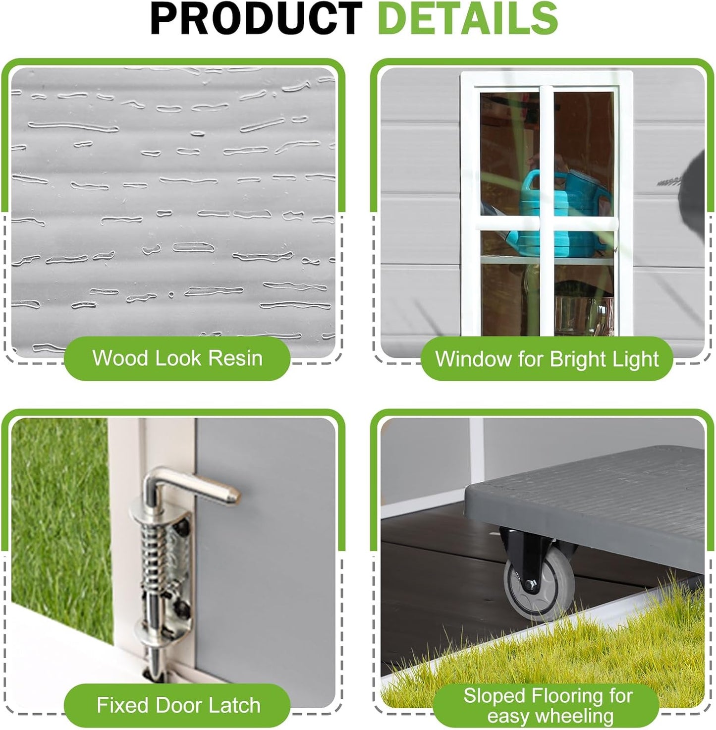 6x3 Shed Resin Outdoor Storage with Floor Included, Waterproof Lockable Small Plastic Garden Tool Shed Cabinet