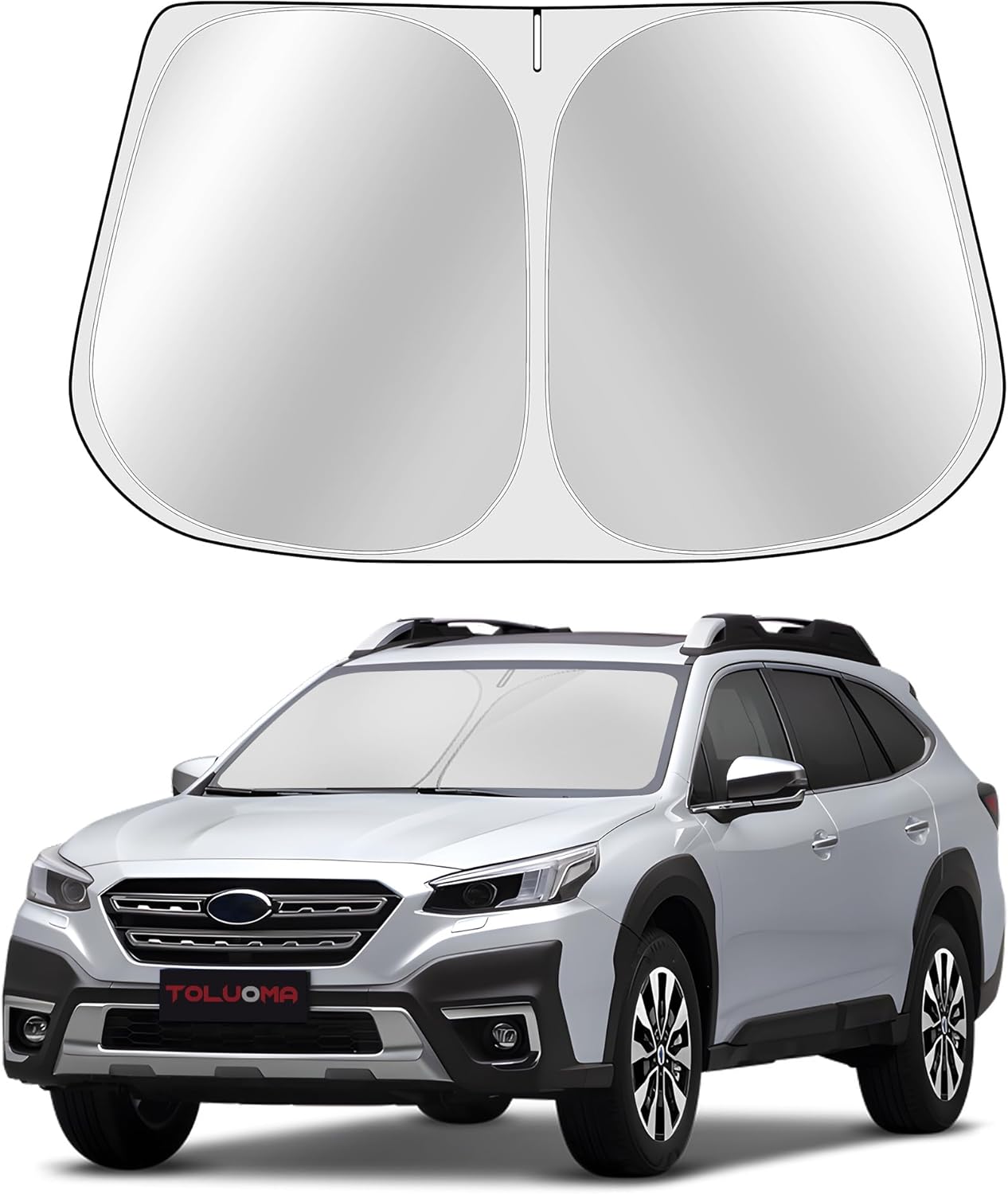 Custom Fit Windshield Sun Shade for Suba-ru Outback 2020-2025 (Premium, Limited, Touring)- Full Coverage, 210T Reflective Fabric, Double-Layer Design - Easy to Install and Store