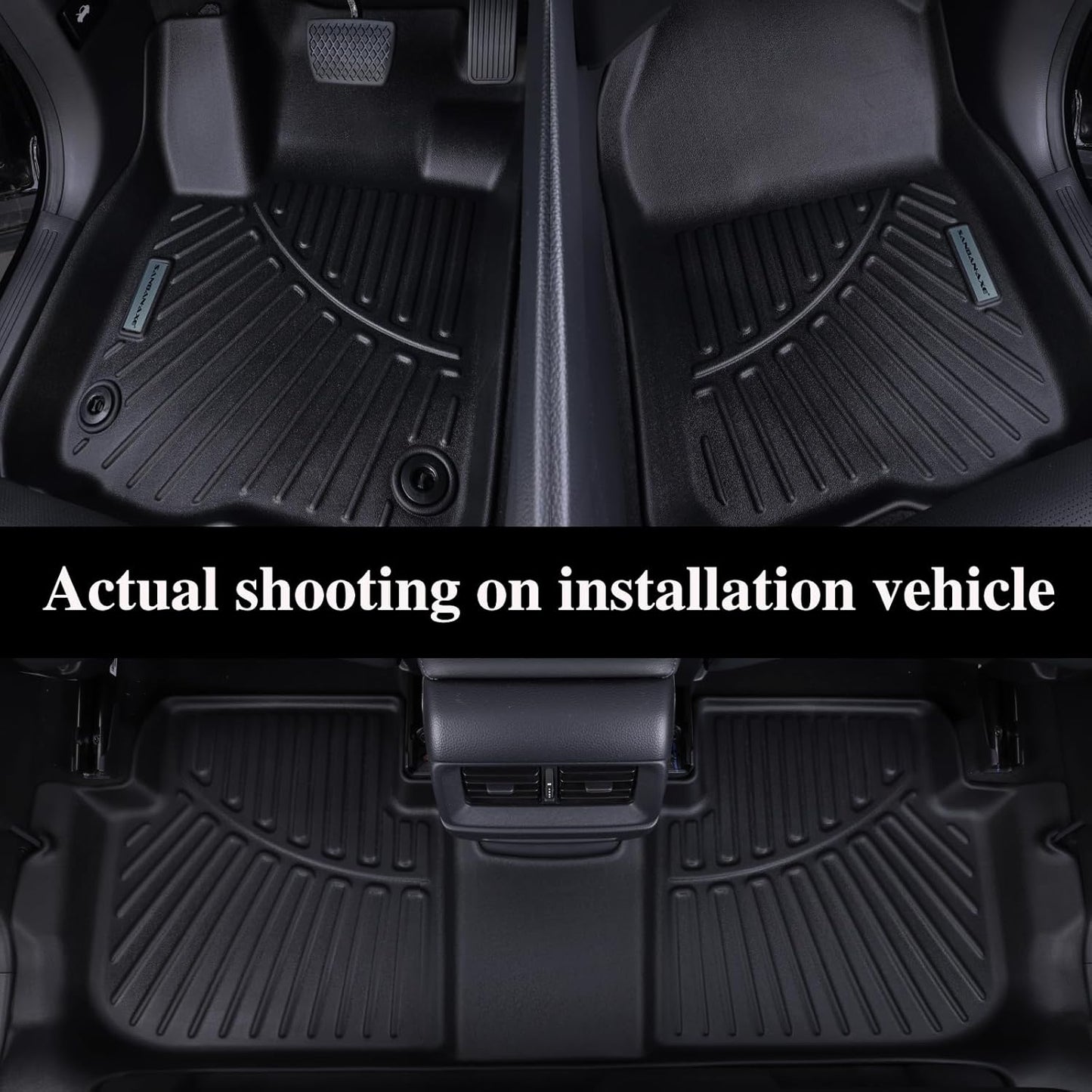 Floor Mats, Trunk Liner & Backrest Mat for 2017-2024 2025 Chrysler Pacifica Gas Touring 7/8 Seat (Non Hybrid & Non Pinnacle) Customized TPE All Weather Car Floor Liners with Backrest Protection Black