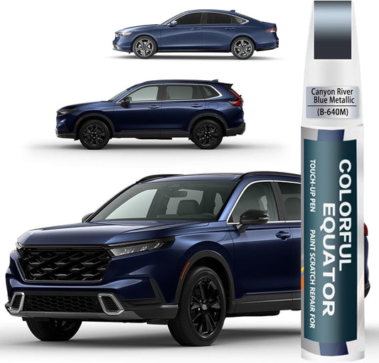 Canyon River Blue Metallic(B-640M) Touch Up Paint Compatible with Honda, Car Paint Pen Scratch Repair Two-In-One Touch Up Paint, Premium Car Scratch Remover for Deep Scratches