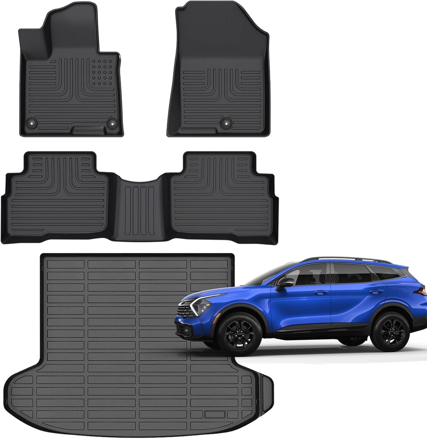 Accessories for Kia Sportage Hybrid Floor Mats 2023 2024 2025 Car Mats for Kia Sportage All Weather Floor Mats Cargo Liner (LX EX and SX Prestige)